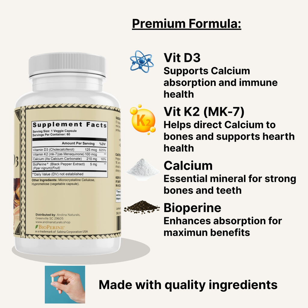 Vitamin K2 + D3 | Bone, Heart & Immune Support